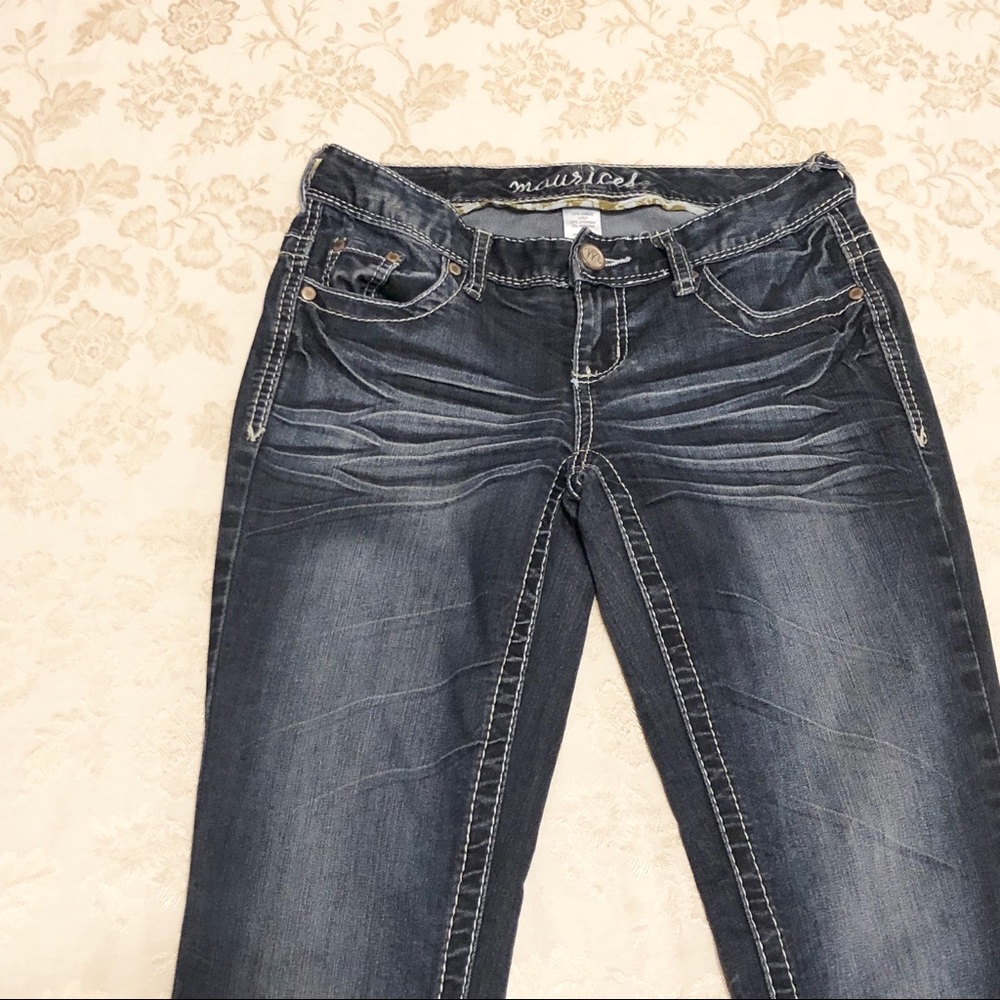 Maurices | Dark Wash With White Detail Size 0